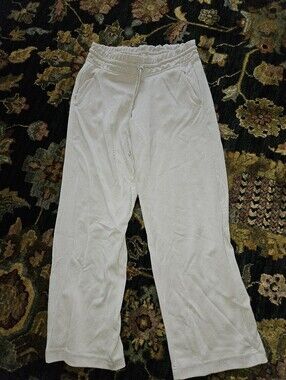 Athleta Light Cream Elastic Waist Lounge Pants